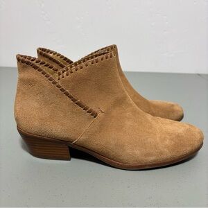 Jack Rogers Brown Tan Suede Ankle Booties Women's 9.5M Casual Neutral